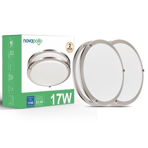 Novapollo 10 Inch LED Ceiling Light 17W 1100LM 5CCT Dimmable & Color Adjustable Flush Mount