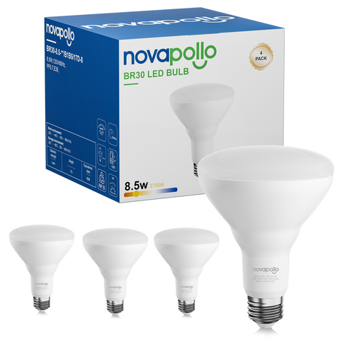 Novapollo BR30 LED Recessed Light Bulbs 8.5W 700LM 2700K Dimmable