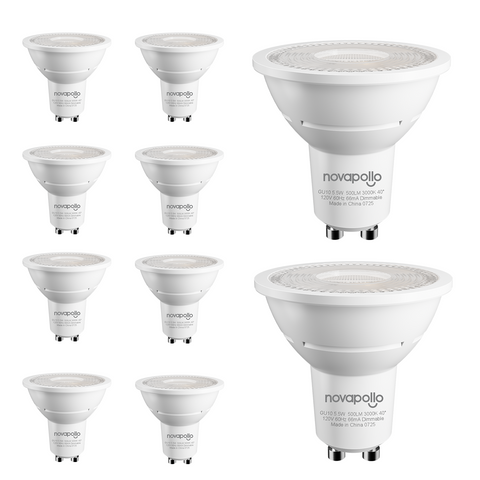 Novapollo GU10 LED Spotlight Bulbs 5.5W 500LM 3000K Dimmable