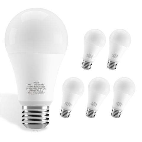 Novapollo A19 LED Light Bulbs 14W 1600LM 2700K Dimmable