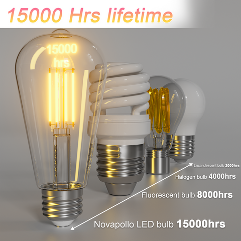 Novapollo ST19 Vintage LED Edison Bulbs 8W 800LM 2700K Dimmable