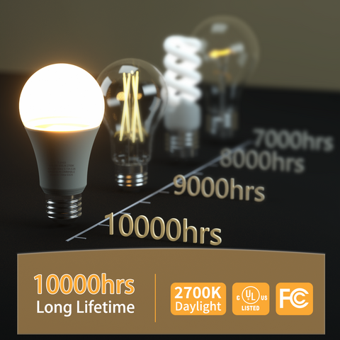 Novapollo A19 LED Light Bulbs 9W 800LM 2700K Non-Dimmable