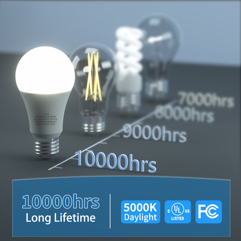 Novapollo A19 LED Light Bulbs 9W 800LM 5000K Non-Dimmable