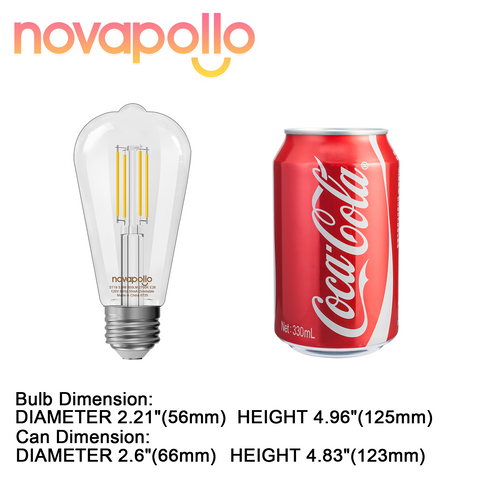 Novapollo ST19 Vintage LED Edison Bulbs 8W 800LM 2700K Dimmable