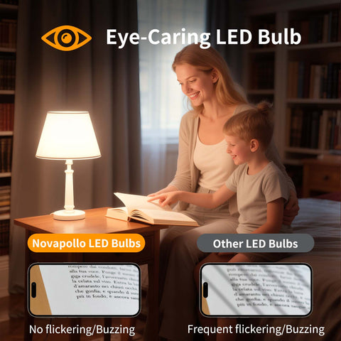 Novapollo A19 LED Light Bulbs 9.5W 800LM 2700K Dimmable