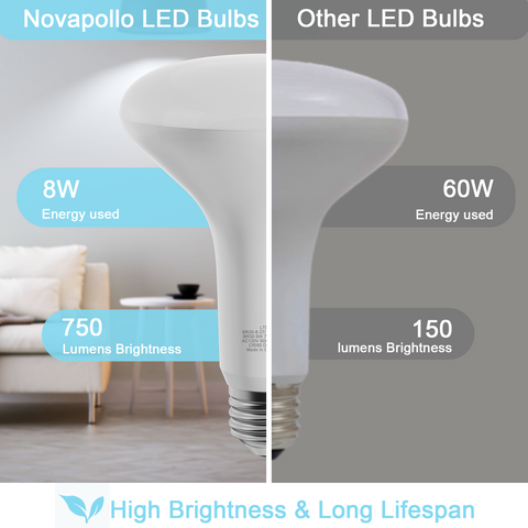 Novapollo BR30 LED Recessed Light Bulbs 8W 750LM 2700K & 5000K Dimmable