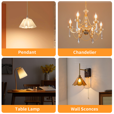 Novapollo CA11 Candelabra LED Light Bulbs 4.5W 350LM 2700K Dimmable