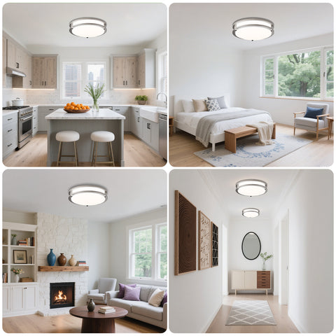 Novapollo 10 Inch LED Ceiling Light 17W 1100LM 5CCT Dimmable & Color Adjustable Flush Mount