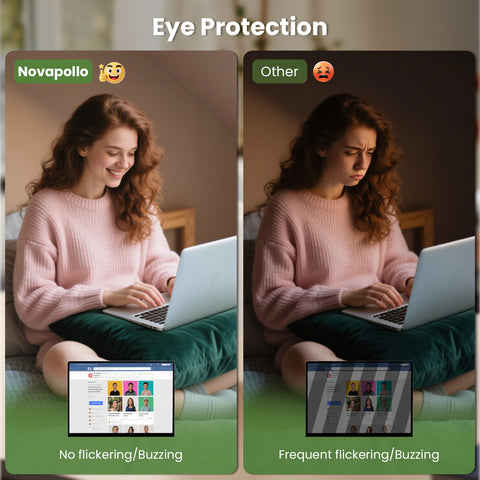 Novapollo 10 Inch LED Ceiling Light 17W 1100LM 5CCT Dimmable & Color Adjustable Flush Mount