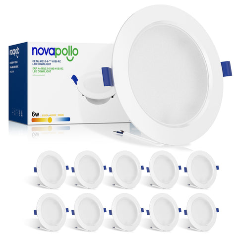 Novapollo 3.5 Inch LED Recessed Downlight 6W 450LM 3CCT Selectable Non-Dimmable