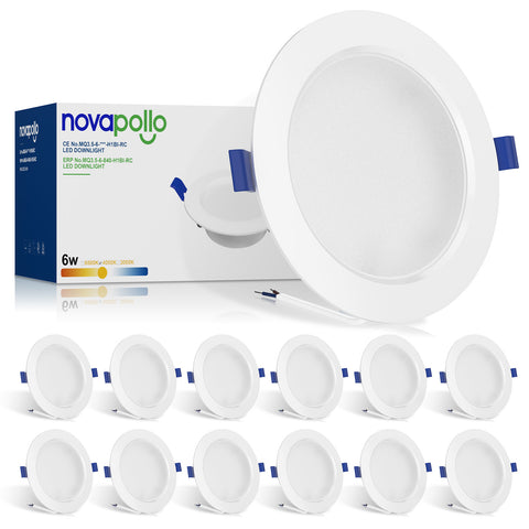 Novapollo 3.5 Inch LED Recessed Downlight 6W 450LM 3CCT Selectable Non-Dimmable