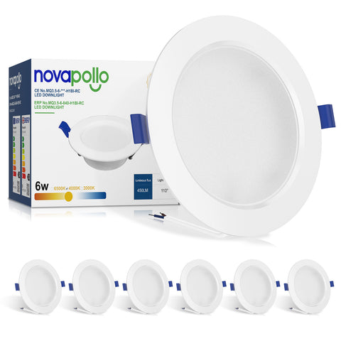 Novapollo 3.5 Inch LED Recessed Downlight 6W 450LM 3CCT Selectable Non-Dimmable