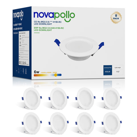 Novapollo 3.5 Inch LED Recessed Downlight 6W 450LM 3CCT Selectable Non-Dimmable
