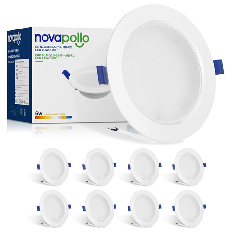 Novapollo 3.5 Inch LED Recessed Downlight 6W 450LM 3CCT Selectable Non-Dimmable