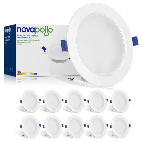 Novapollo 4 Inch LED Recessed Downlight 9W 70LM 3CCT Selectable Non-Dimmable