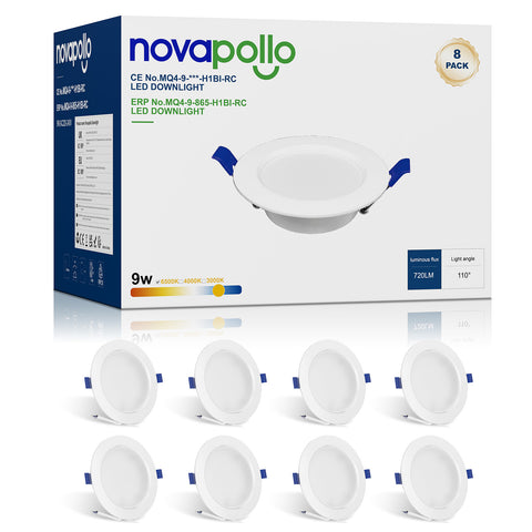 Novapollo 4 Inch LED Recessed Downlight 9W 70LM 3CCT Selectable Non-Dimmable