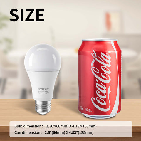 Novapollo A19 LED Light Bulbs 14W 1500LM 5000K Non-Dimmable