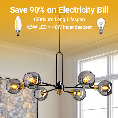 Novapollo C35 Vintage Candle LED Light Bulbs 4.5W 470LM 2700K E14 Dimmable