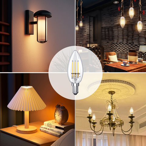 Novapollo C35 Vintage Candle LED Light Bulbs 4.5W 470LM 2700K E14 Dimmable