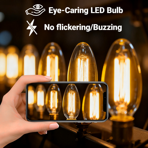 Novapollo C35 Vintage Candle LED Light Bulbs 4.5W 470LM 2700K E14 Dimmable