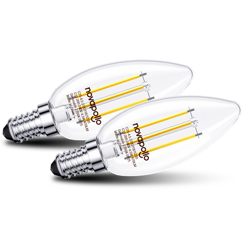 Novapollo C35 Vintage Candle LED Light Bulbs 4.5W 470LM 2700K E14 Dimmable