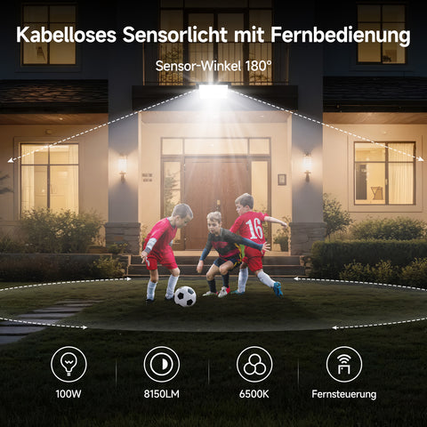 Novapollo LED Floodlight 100W 8150LM 6500K Waterproof Outdoor Security Spotlight Non-Dimmable