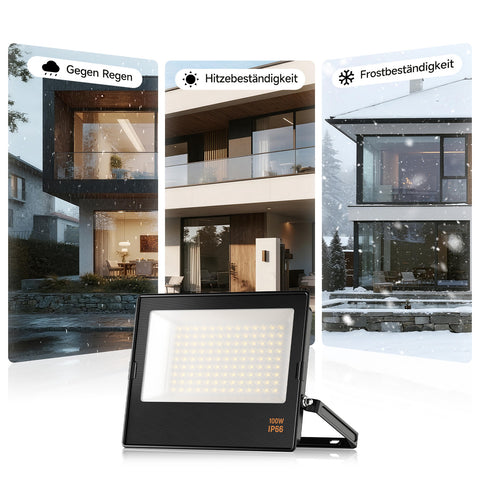 Novapollo LED Floodlight 100W 8150LM 6500K Waterproof Outdoor Security Spotlight Non-Dimmable