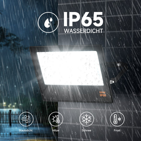 Novapollo LED Floodlight 100W 8150LM 6500K Waterproof Outdoor Security Spotlight Non-Dimmable