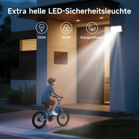 Novapollo LED Floodlight 100W 8150LM 6500K Waterproof Outdoor Security Spotlight Non-Dimmable