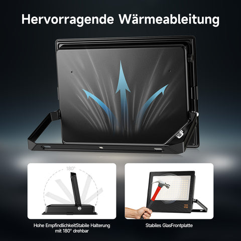 Novapollo LED Floodlight 100W 8150LM 6500K Waterproof Outdoor Security Spotlight Non-Dimmable