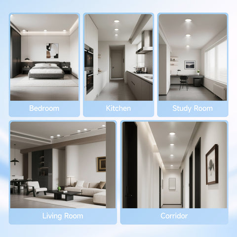 Novapollo 4 Inch LED Recessed Downlight 9W 70LM 3CCT Selectable Non-Dimmable