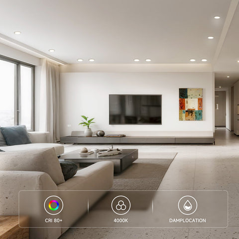 Novapollo 3.5 Inch LED Recessed Downlight 6W 450LM 3CCT Selectable Non-Dimmable