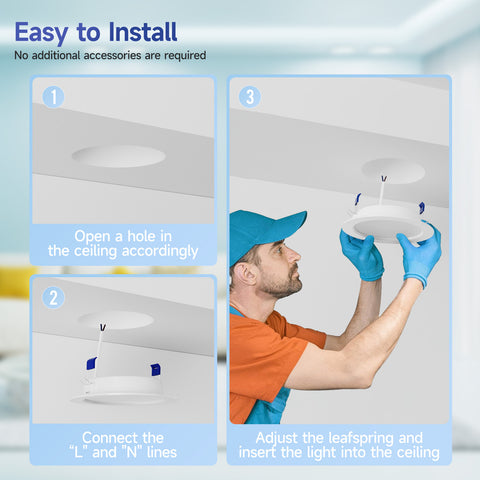 Novapollo 3.5 Inch LED Recessed Downlight 6W 450LM 3CCT Selectable Non-Dimmable