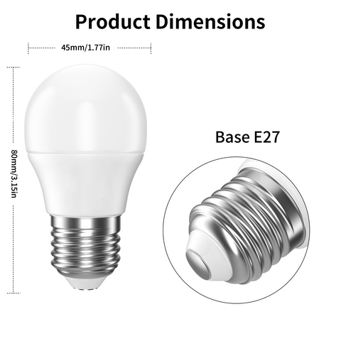 Novapollo PAG45 LED Light Bulbs 4.2W 470LM 2700K Non-Dimmable
