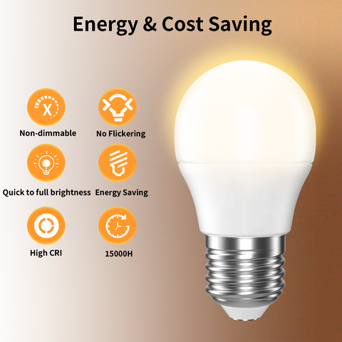 Novapollo PAG45 LED Light Bulbs 4.2W 470LM 2700K Non-Dimmable