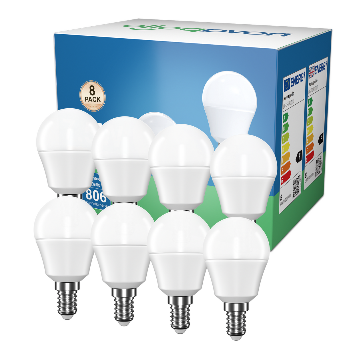 Novapollo PAG45 LED Light Bulbs 7.5W 806LM 2700K Non-Dimmable