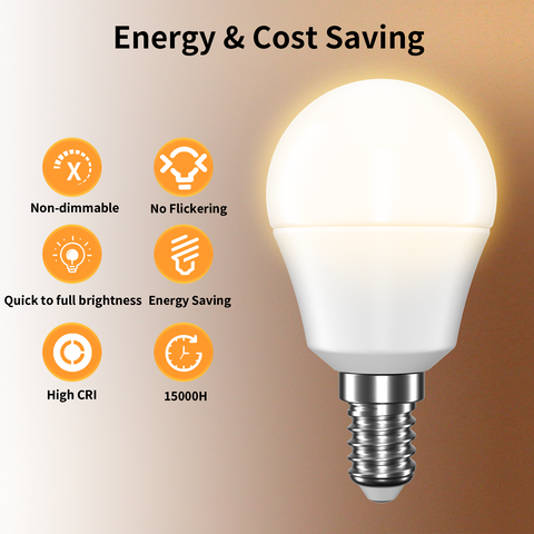 Novapollo PAG45 LED Light Bulbs 7.5W 806LM 2700K Non-Dimmable