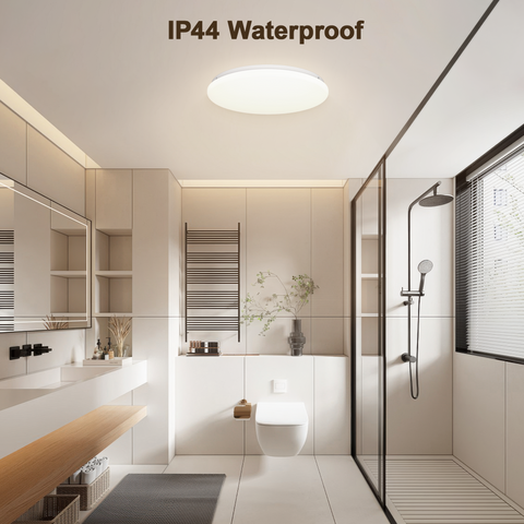 Novapollo Round Flush Mount LED Ceiling Light 24W 2520LM 3CCT Selectable (3000K/4000K/6500K)