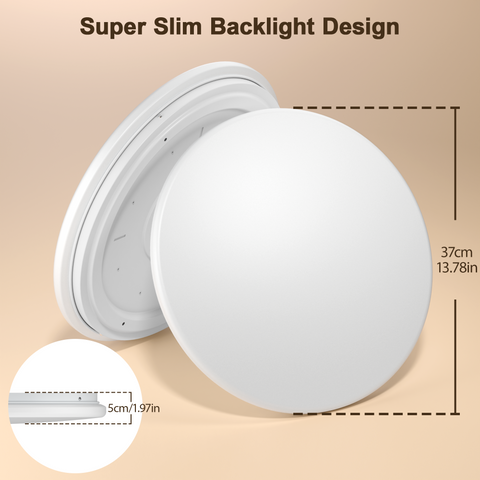 Novapollo Round Flush Mount LED Ceiling Light 32W 3360LM 3CCT Selectable (3000K/4000K/6500K)