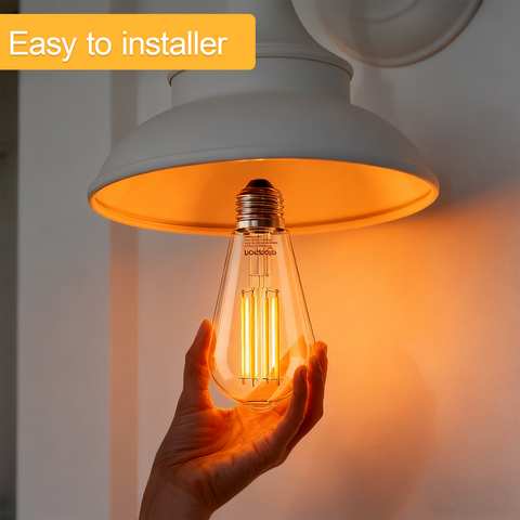 Novapollo ST64 Vintage Edison LED Filament Bulbs 8W 806LM 2700K E27 Dimmable