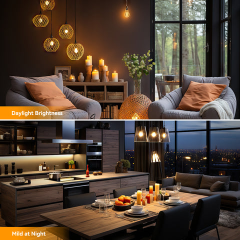 Novapollo A60 Vintage LED Edison Filament Bulb 8W 806LM 2700K Dimmable