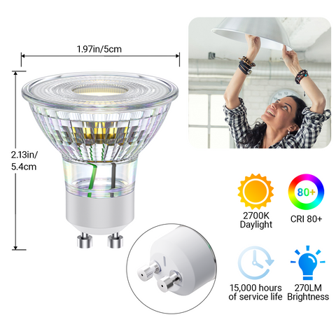 Novapollo GU10 LED Spotlight Bulbs 2.4W 270LM 2700K Non-Dimmable