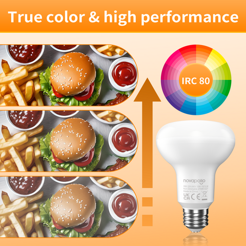 Novapollo PAR80 LED Light Bulbs 15W 1521LM 2700K E27 Non-Dimmable